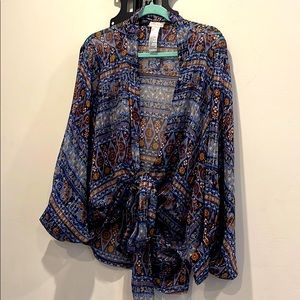 Free people tie front kimono